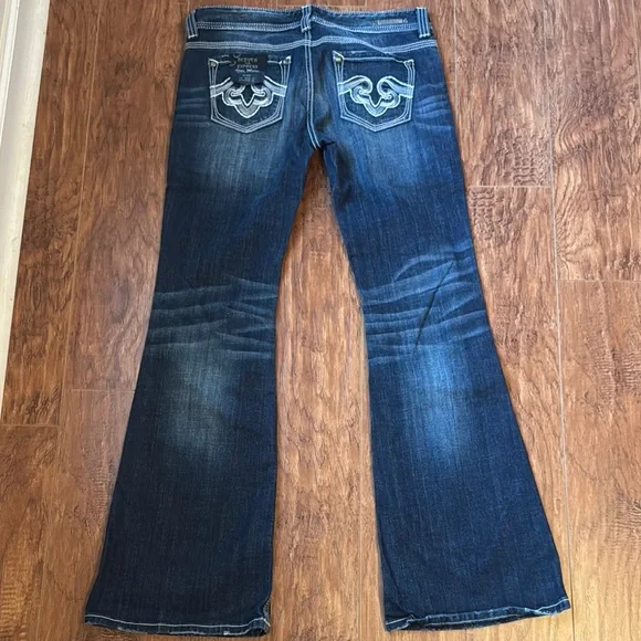 Bebock for Express Flare size US 10, EUR 30, Blue Flare Wide Leg Jeans - Picture 3 of 5